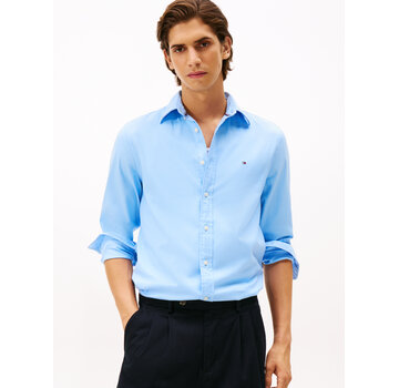 Tommy Hilfiger Overhemd Flex Flannel Solid Vessel Blue (MW0MW40469 - C1Z)