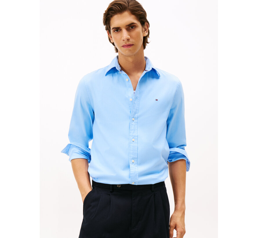 Tommy Hilfiger Overhemd Flex Flannel Solid Vessel Blue (MW0MW40469 - C1Z)