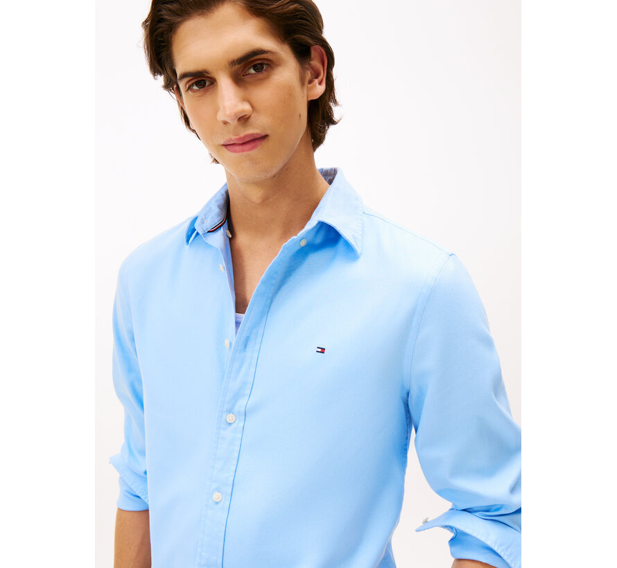 Tommy Hilfiger Overhemd Flex Flannel Solid Vessel Blue (MW0MW40469 - C1Z)