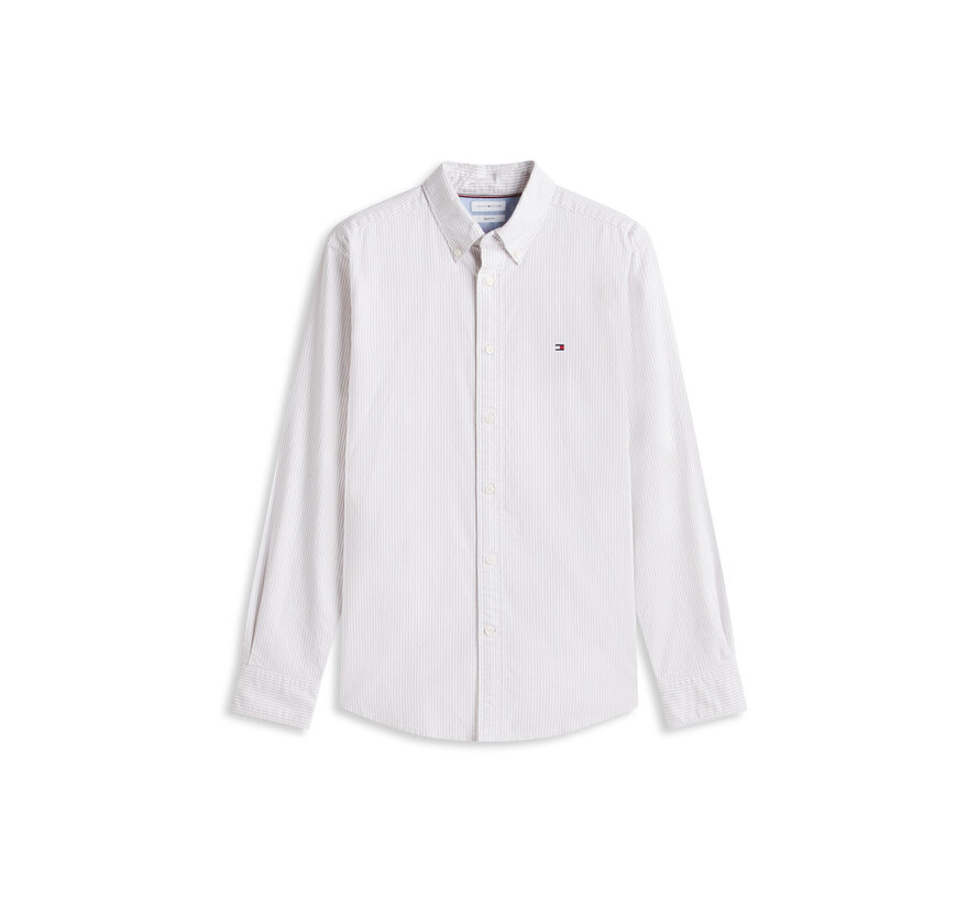 Tommy Hilfiger Overhemd Heritage Oxford Stripe Coastal Taupe (mw0mw36238 - 0AB)