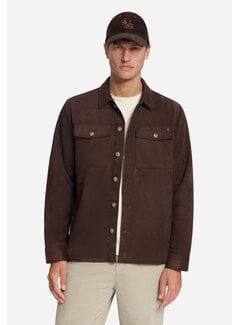 No Excess Overshirt Full Button Suede Look Dark Brown (33510903SN - 042)
