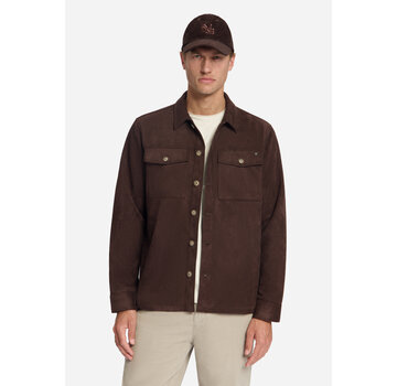 No Excess Overshirt Full Button Suede Look Dark Brown (33510903SN - 042)