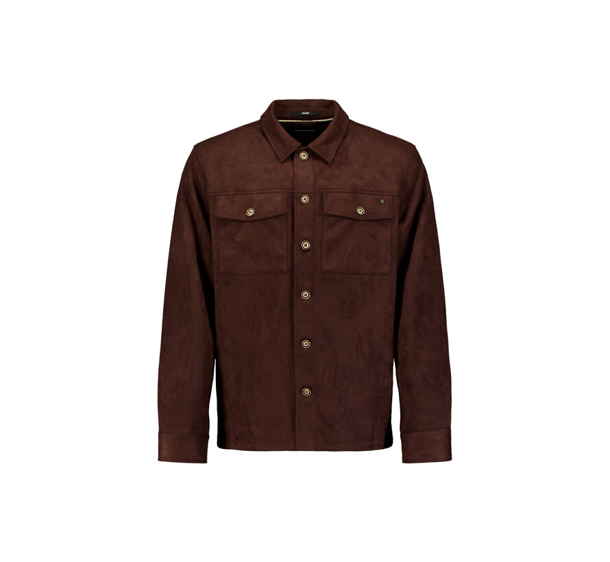 Overshirt Full Button Suede Look Dark Brown (33510903SN - 042)