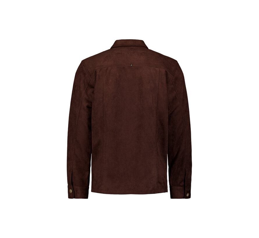 Overshirt Full Button Suede Look Dark Brown (33510903SN - 042)