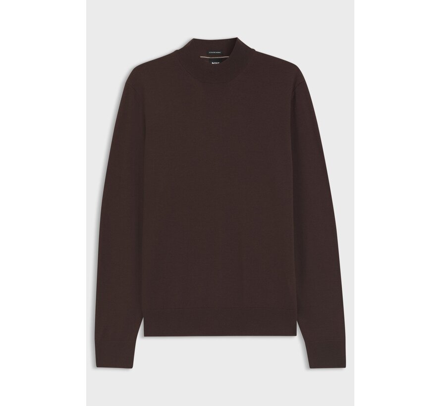 Black Pullover Mock Neck H-Bjarno Dark Brown (50570642 - 209)