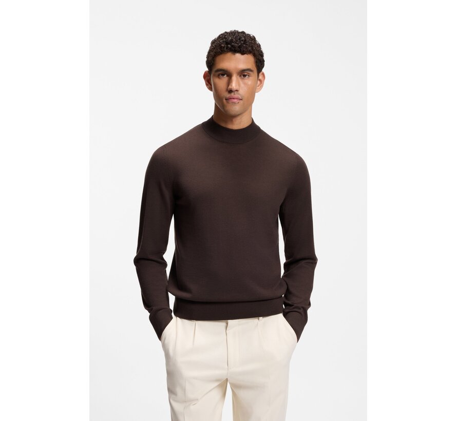 Black Pullover Mock Neck H-Bjarno Dark Brown (50570642 - 209)