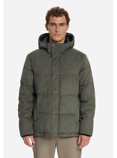 No Excess No Excess Winterjas Jacket Medium Length Corduroy Hooded Army (33630917SN - 053)