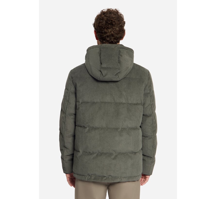 No Excess Winterjas Jacket Medium Length Corduroy Hooded Army (33630917SN - 053)