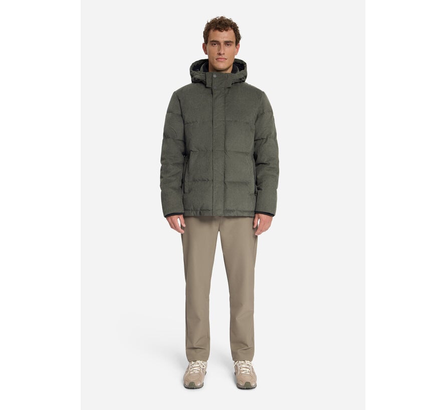 No Excess Winterjas Jacket Medium Length Corduroy Hooded Army (33630917SN - 053)
