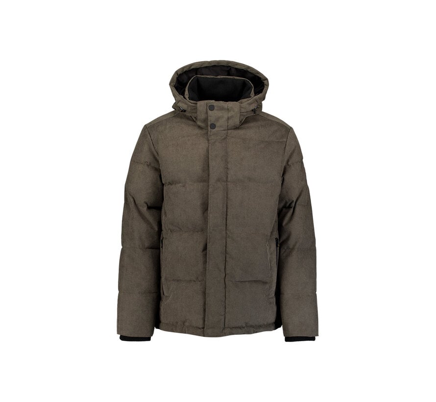 No Excess Winterjas Jacket Medium Length Corduroy Hooded Army (33630917SN - 053)