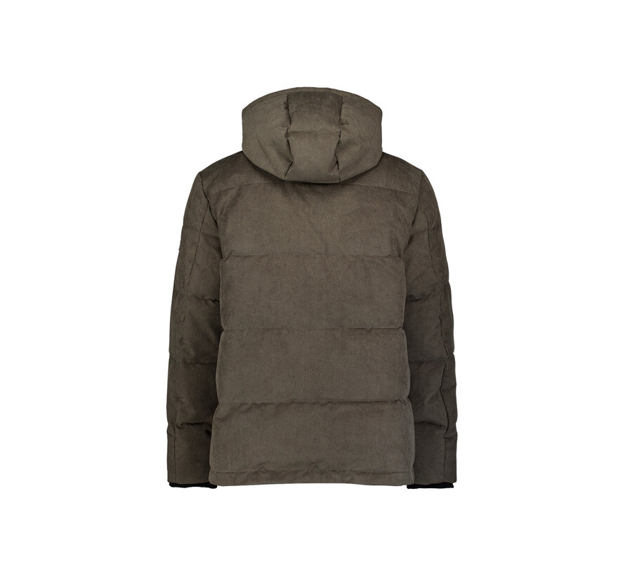 Winterjas Jacket Medium Length Corduroy Hooded Army (33630917SN - 053)