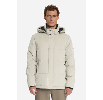 No Excess Winterjas Jacket Medium Length Corduroy Hooded Stone (33630917SN - 014)