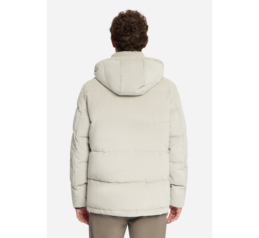 Winterjas Jacket Medium Length Corduroy Hooded Stone (33630917SN - 014)