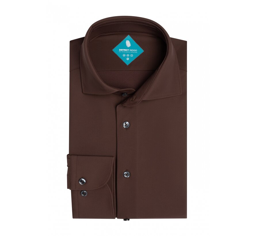 Pique Performance Shirt Dark Brown (7.31.025.780 - 040)