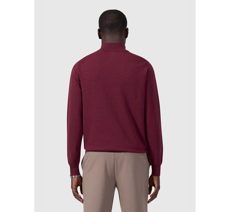 Pure Path Pullover Half Zip Flat Knit Wine Red (26030807 - 107)