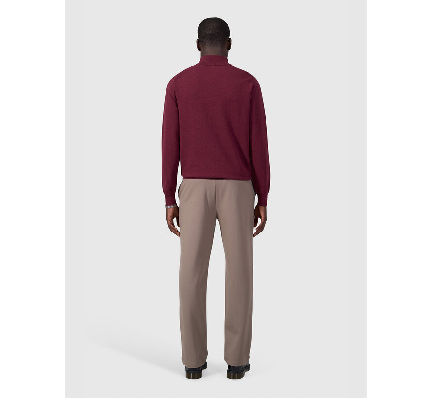 Pure Path Pullover Half Zip Flat Knit Wine Red (26030807 - 107)