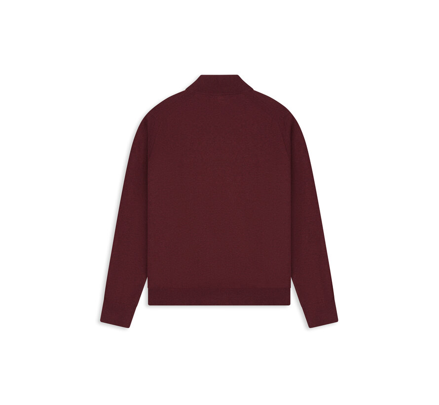 Pure Path Pullover Half Zip Flat Knit Wine Red (26030807 - 107)