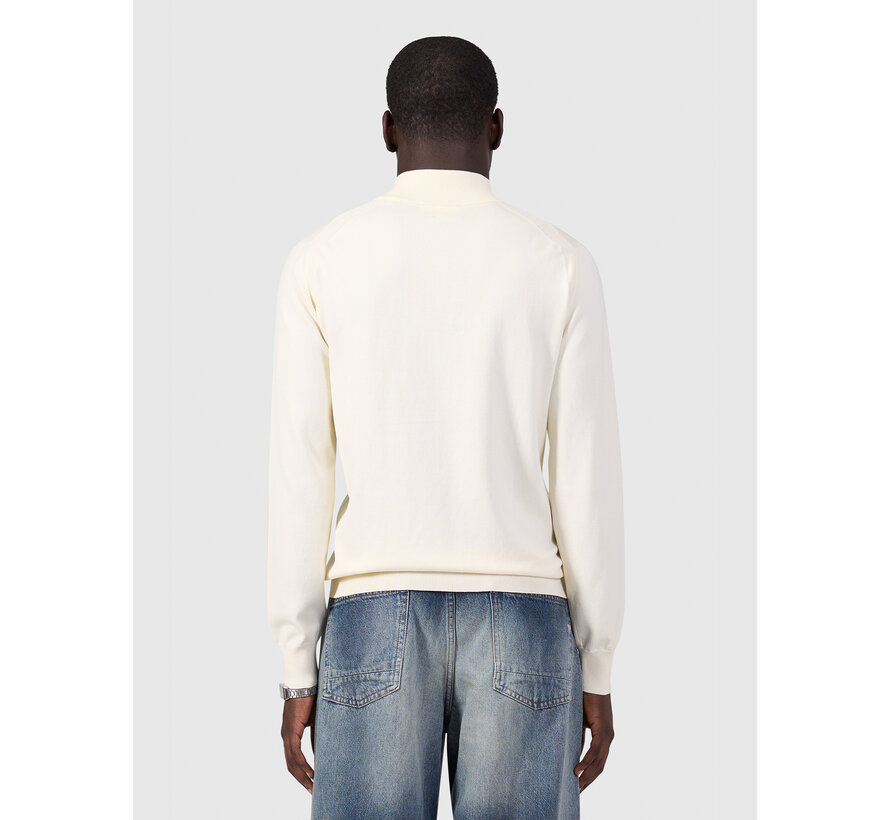 Pure Path Pullover Half Zip Flat Knit Ecru (26030807 - 54)