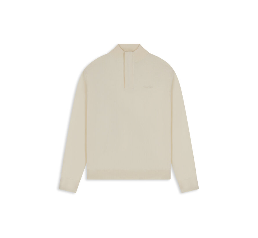 Pure Path Pullover Half Zip Flat Knit Ecru (26030807 - 54)