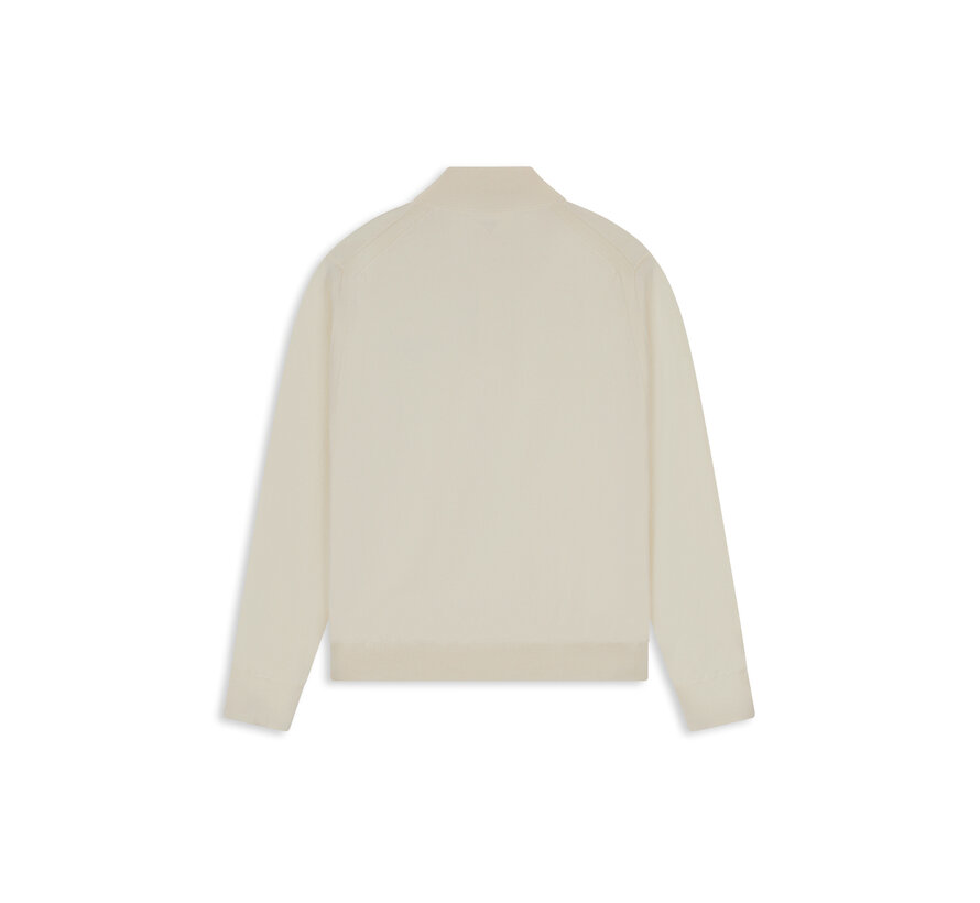Pure Path Pullover Half Zip Flat Knit Ecru (26030807 - 54)