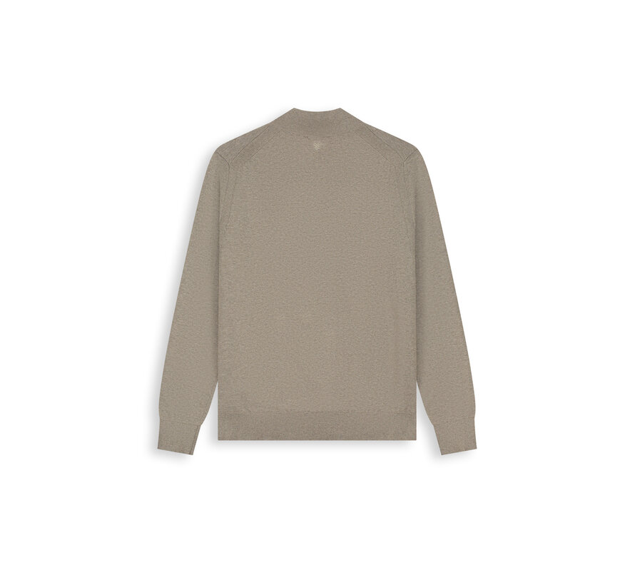 Pure Path Pullover Half Zip Flat Knit Taupe Mel. (26030807 - 75)