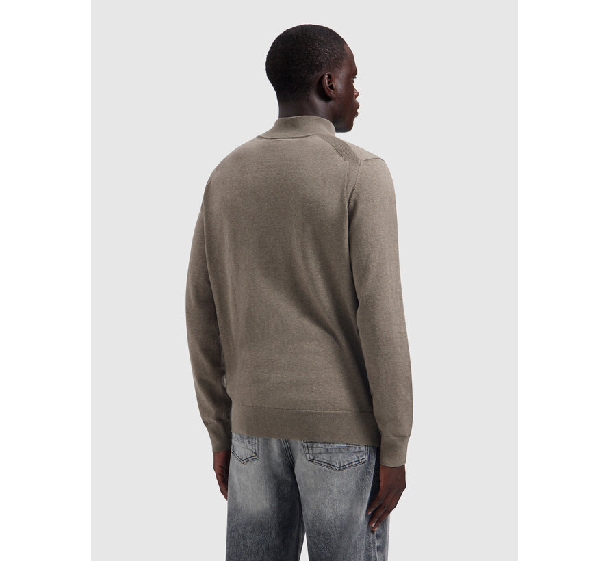 Pure Path Pullover Half Zip Flat Knit Taupe Mel. (26030807 - 75)