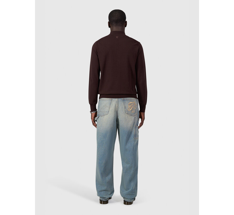 Pure Path Pullover Half Zip Flat Knit Dark Brwon (26030807 - 96)