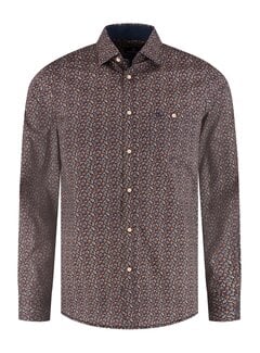 Fellows United Overhemd Mini Print Stretch Beige (62.6543 - 147)