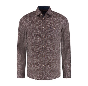 Fellows United Overhemd Mini Print Stretch Beige (62.6543 - 147)