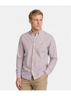 McGregor McGregor Overhemd Poplin Stripe Peached Shirt Burgundy (MM999.6001.05 - 4215)