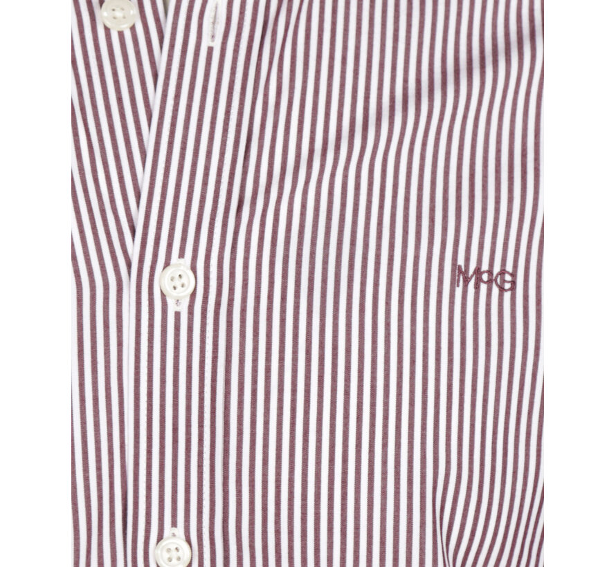 McGregor Overhemd Poplin Stripe Peached Shirt Burgundy (MM999.6001.05 - 4215)