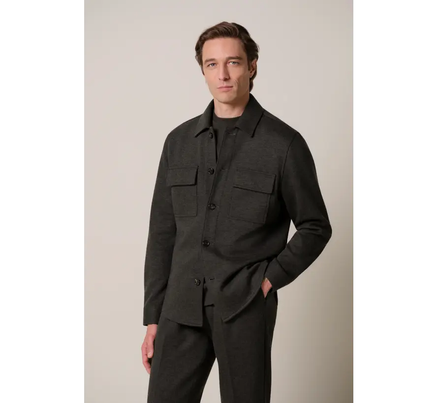 Profuomo Overshirt Wolmix Knitted Dark Brown (PPXF30001D)
