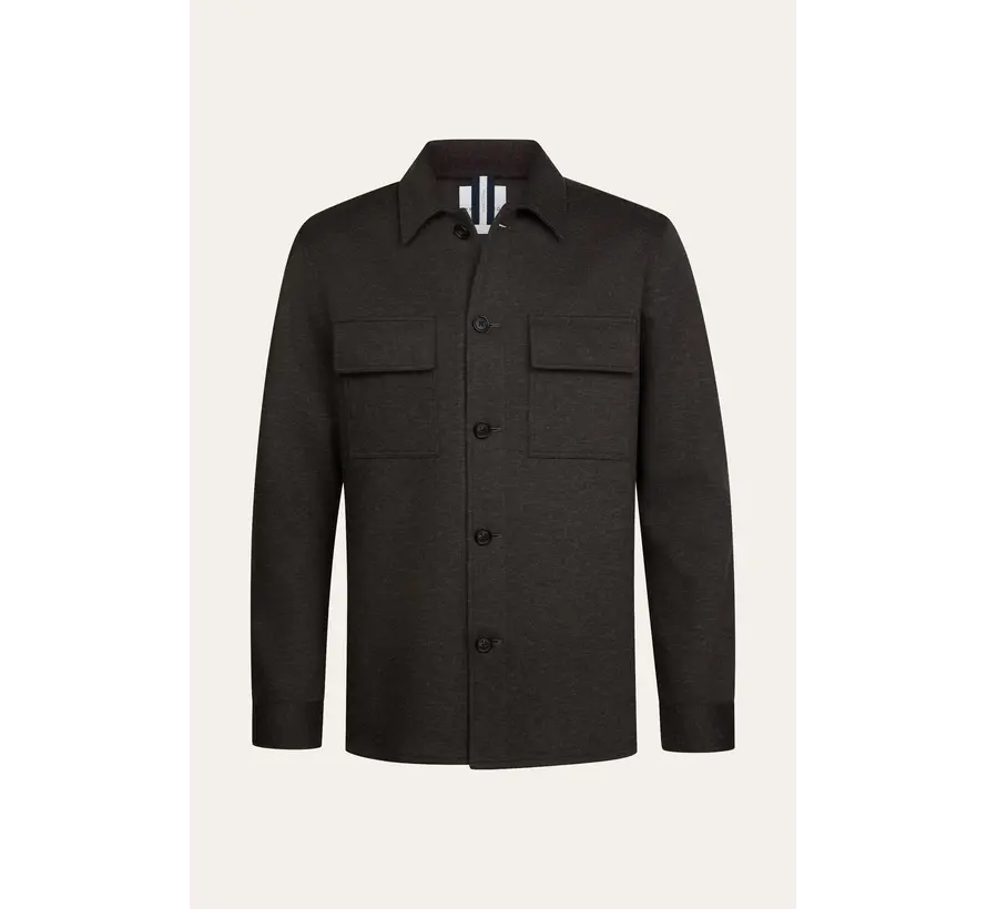 Profuomo Overshirt Wolmix Knitted Dark Brown (PPXF30001D)