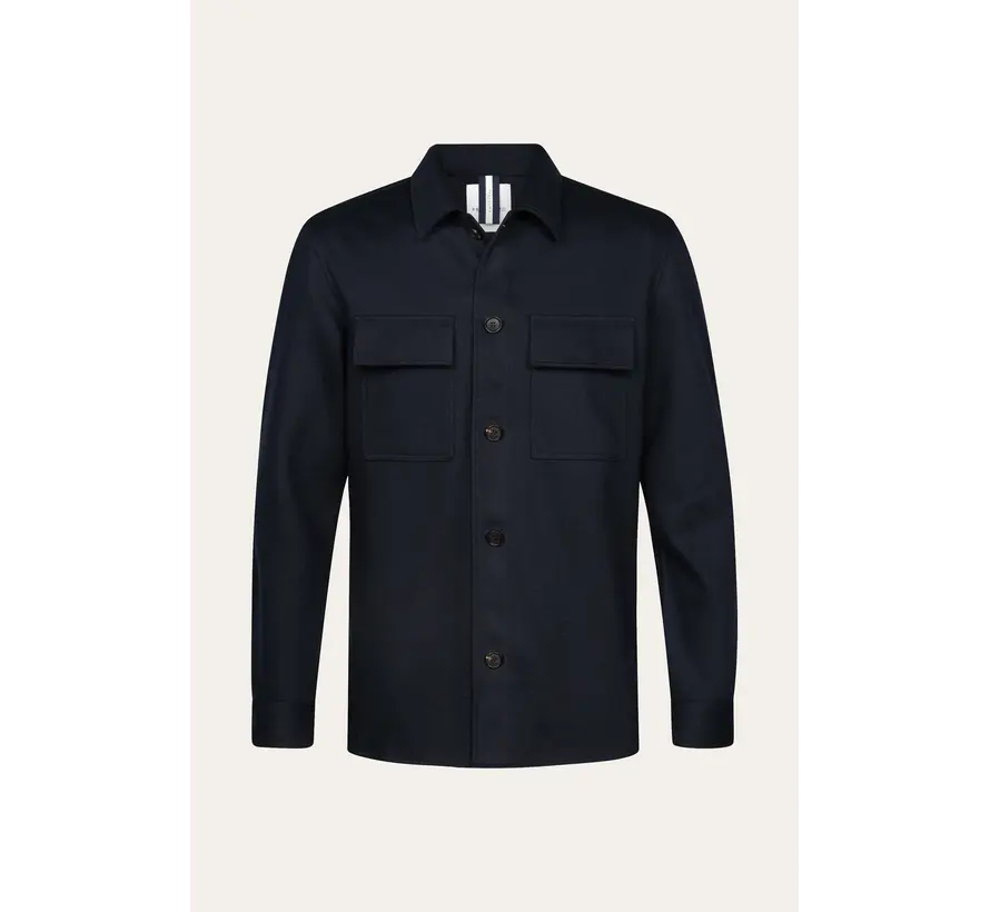 Profuomo Overshirt Wolmix Knitted Navy (PPXF30001A)