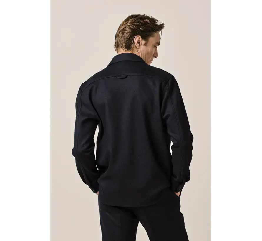 Profuomo Overshirt Wolmix Knitted Navy (PPXF30001A)