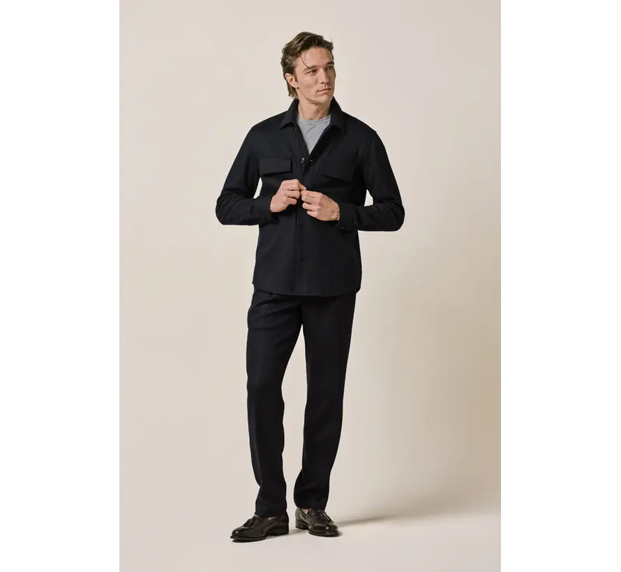Profuomo Overshirt Wolmix Knitted Navy (PPXF30001A)