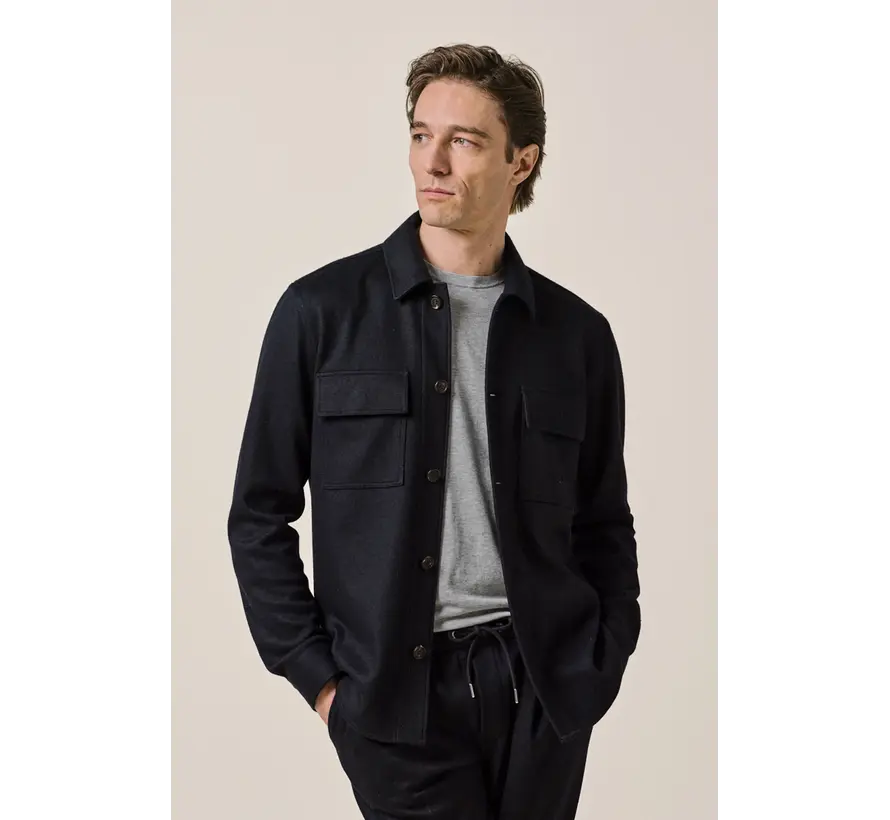 Profuomo Overshirt Wolmix Knitted Navy (PPXF30001A)