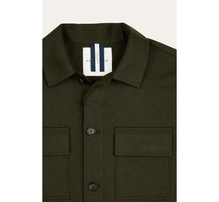 Profuomo Overshirt Wolmix Knitted Dark Green (PPXF30001C)