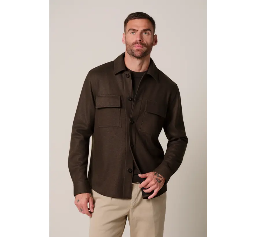 Profuomo Overshirt Wolmix Knitted Dark Green (PPXF30001C)