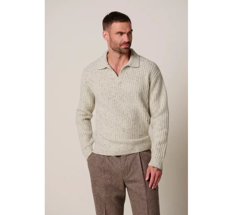 Profuomo Longsleeve Polo Wol Donegal Sand (PPXJ30045A)
