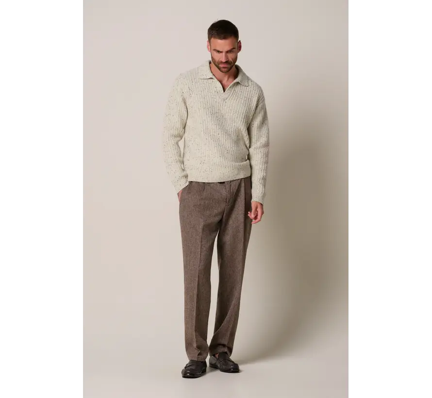Profuomo Longsleeve Polo Wol Donegal Sand (PPXJ30045A)