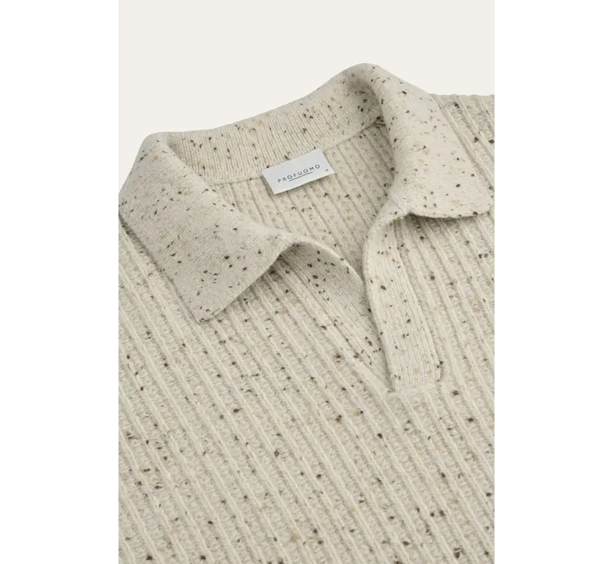 Profuomo Longsleeve Polo Wol Donegal Sand (PPXJ30045A)