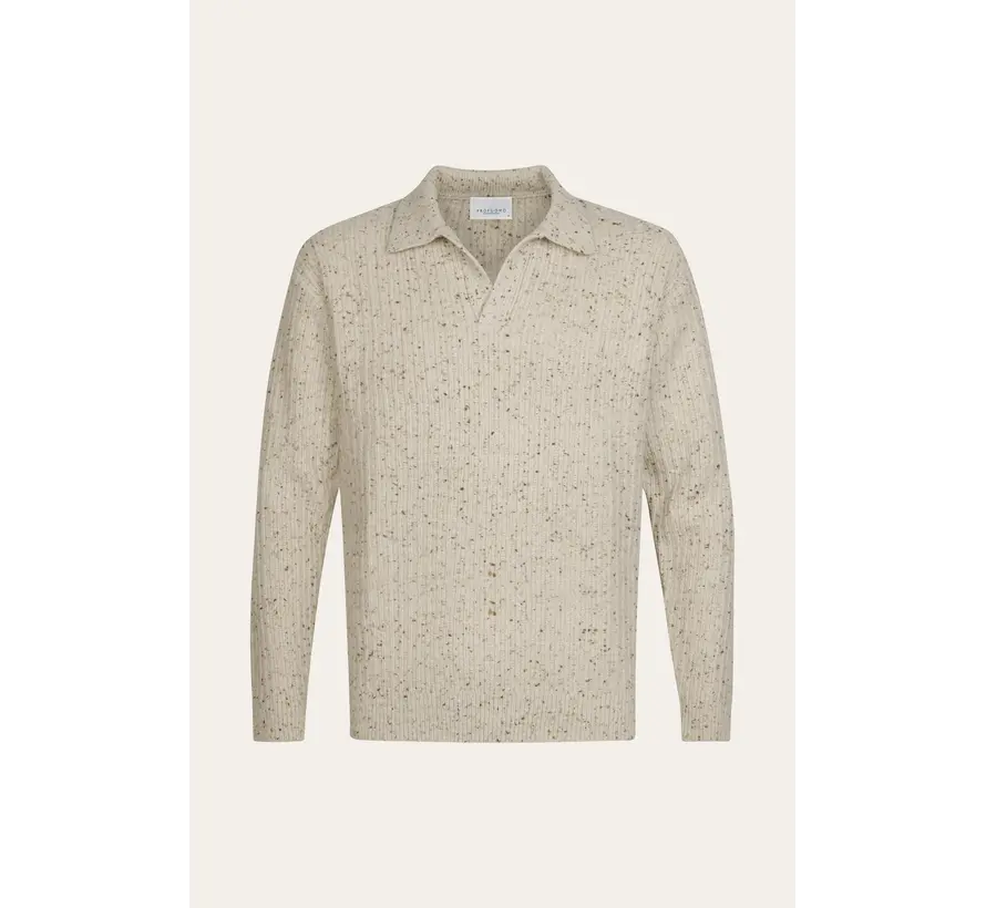 Profuomo Longsleeve Polo Wol Donegal Sand (PPXJ30045A)