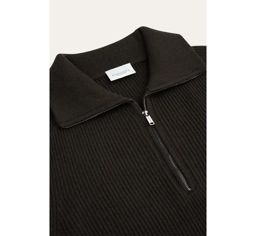 Profuomo Trui Half Zip Wol Dark Brown (PPXJ30058F)