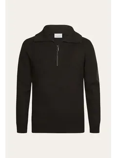 Profuomo Profuomo Trui Half Zip Wol Dark Brown (PPXJ30058F)