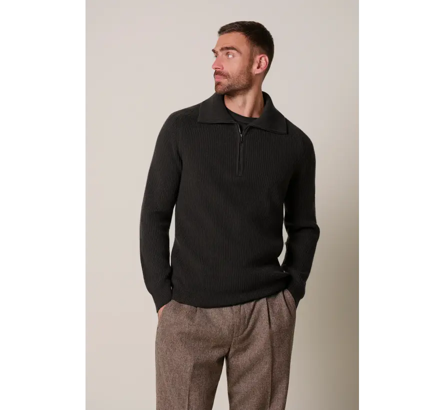 Profuomo Trui Half Zip Wol Dark Brown (PPXJ30058F)