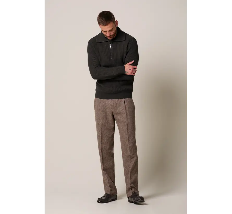 Profuomo Trui Half Zip Wol Dark Brown (PPXJ30058F)