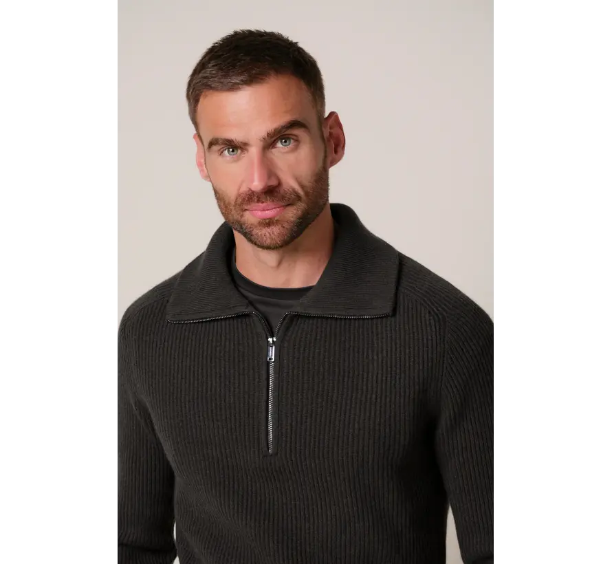 Profuomo Trui Half Zip Wol Dark Brown (PPXJ30058F)