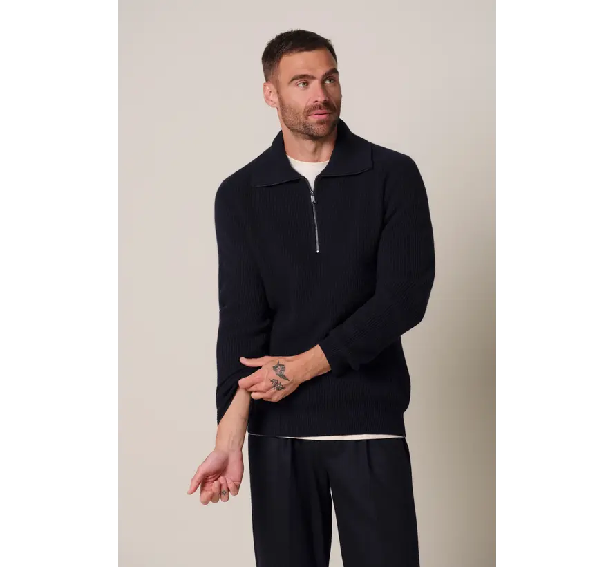 Profuomo Trui Half Zip Wol Navy (PPXJ30058A)