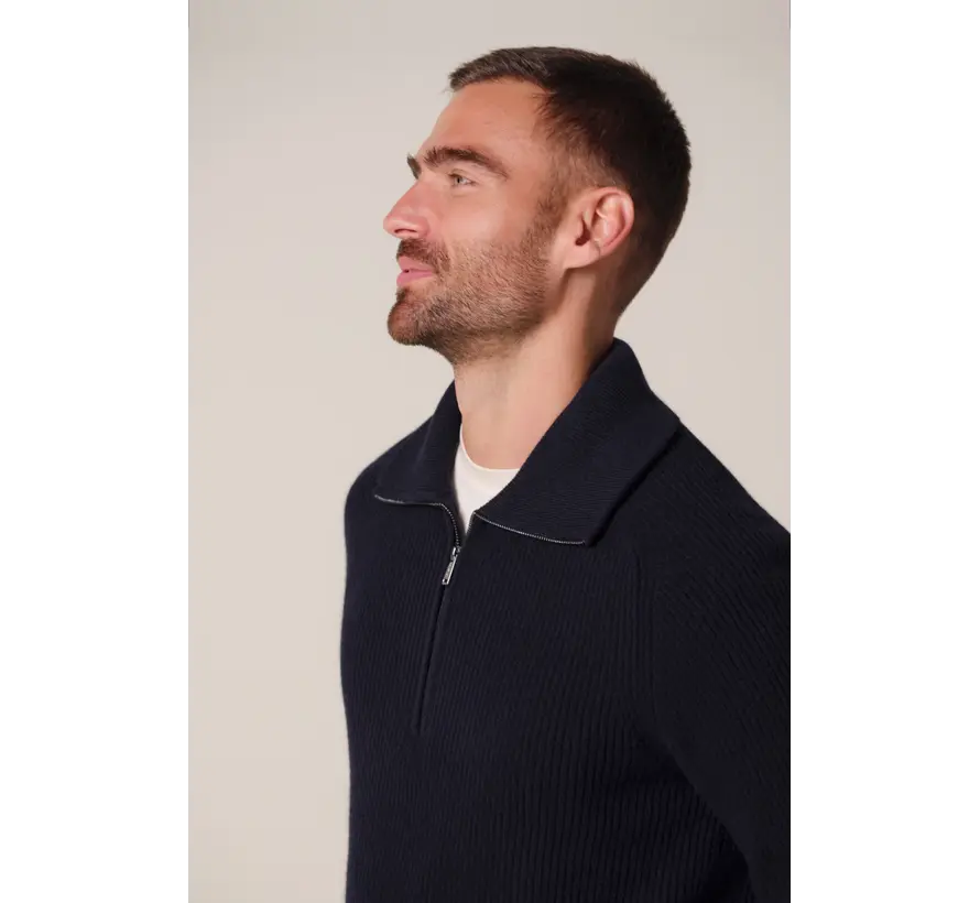 Profuomo Trui Half Zip Wol Navy (PPXJ30058A)